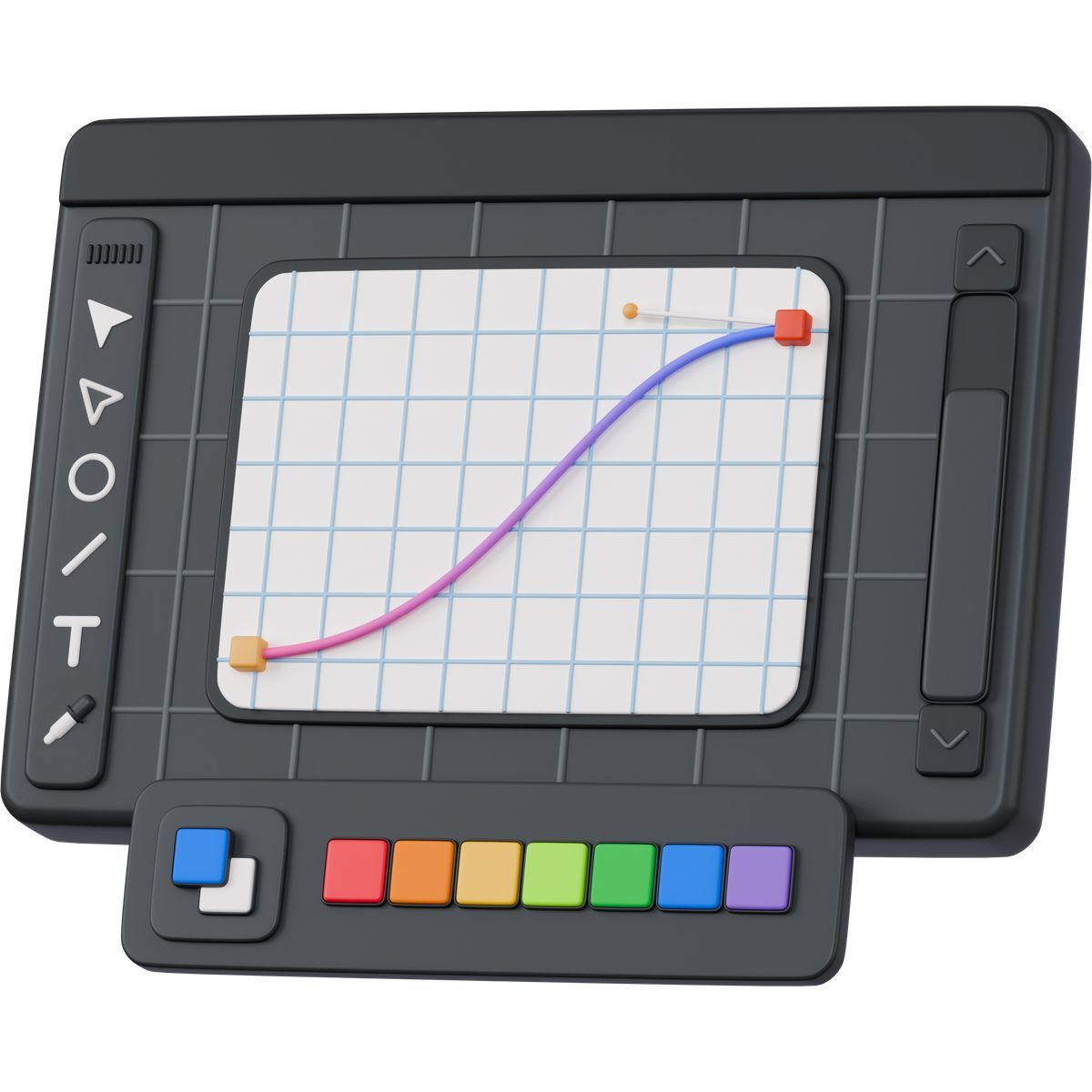 3d stickle style graphic design program with tools icon