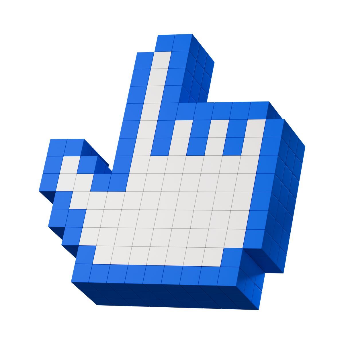 3d stickle style hand up icon