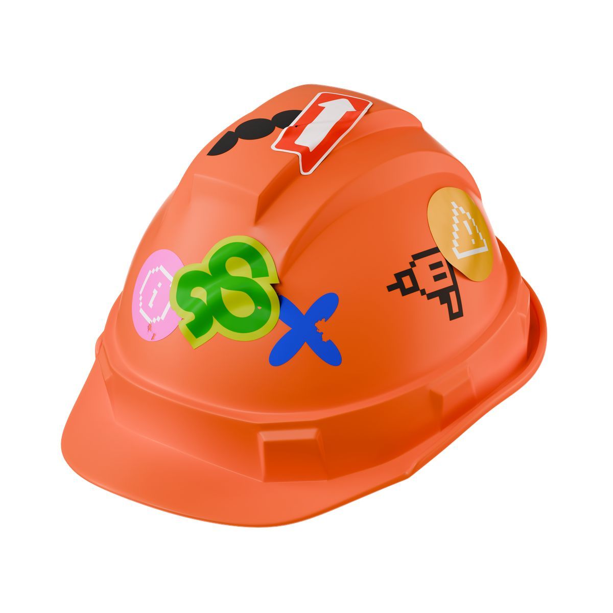 3d stickle スタイル helmet construction safety gear decorated with colorful digital style stickers アイコン