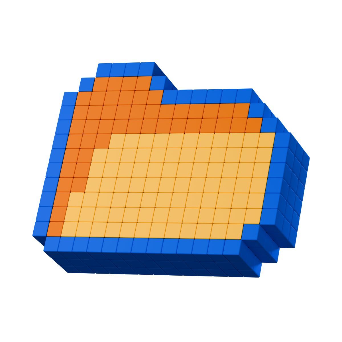 3d stickle style isometric colorful voxel folder icon