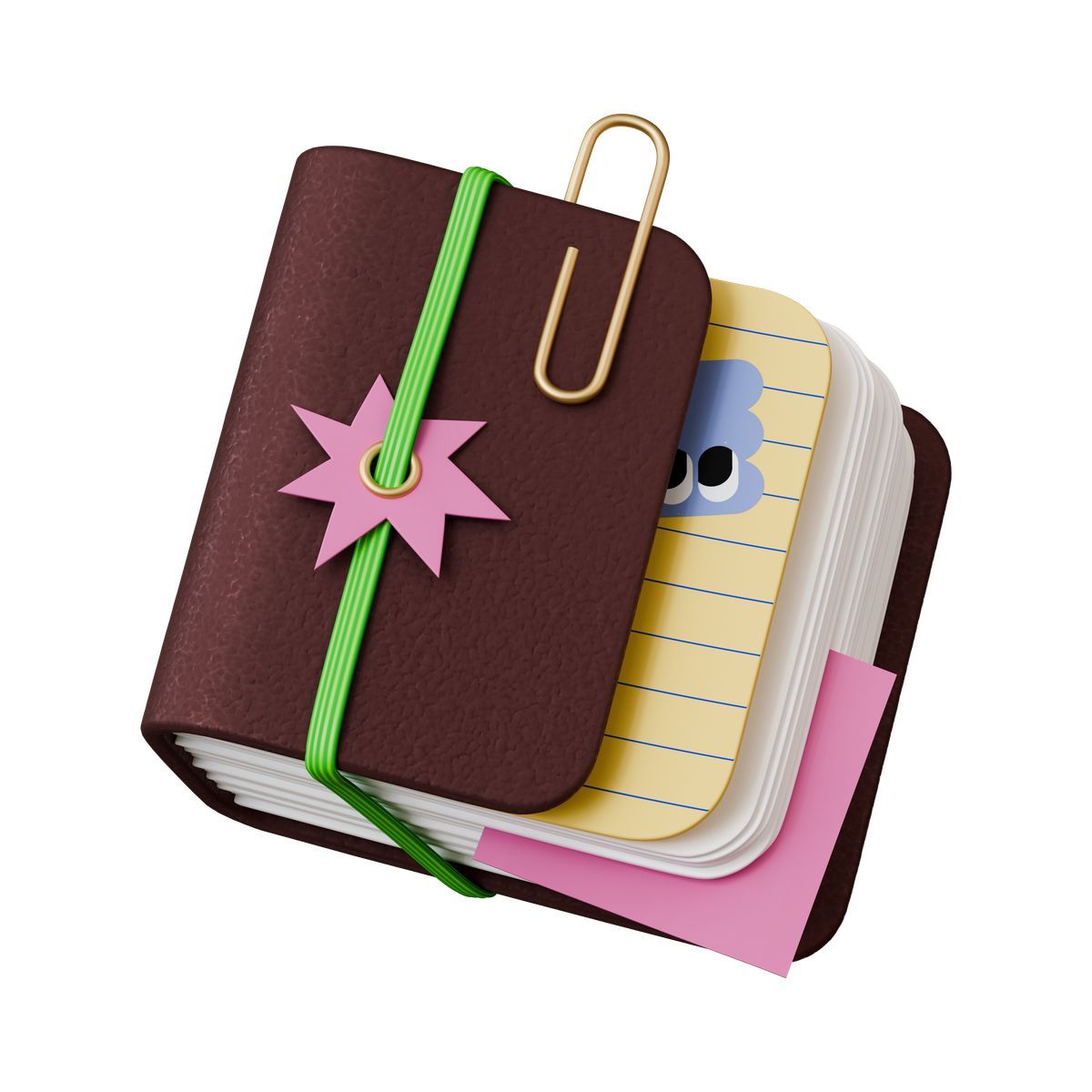 3d stickle Stil journal notebook with elastic band for personal organization Icon