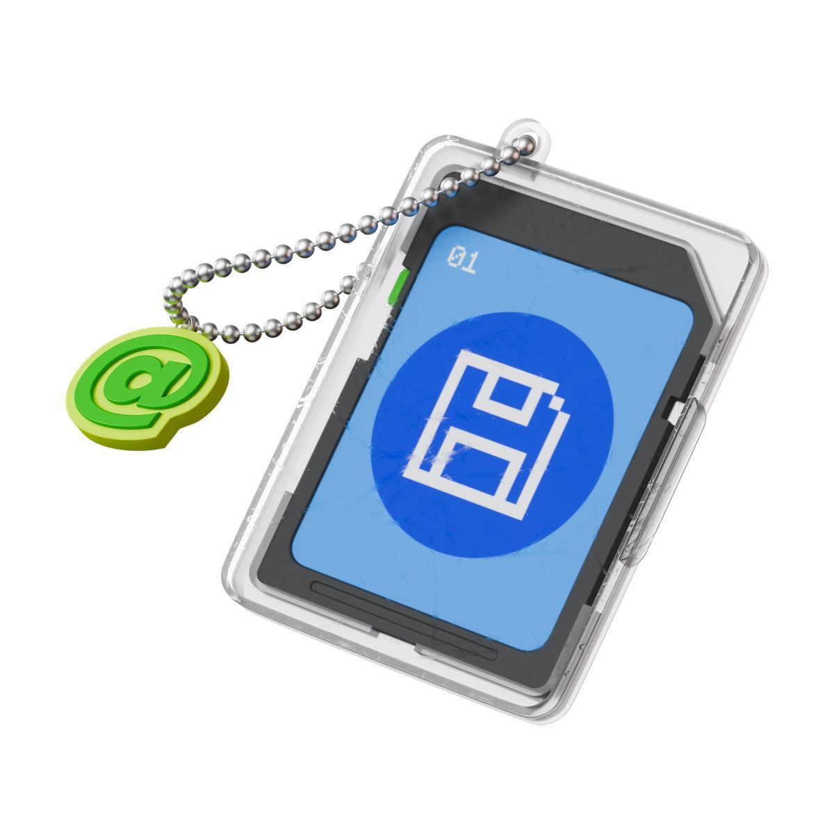 3d stickle style memory card icon