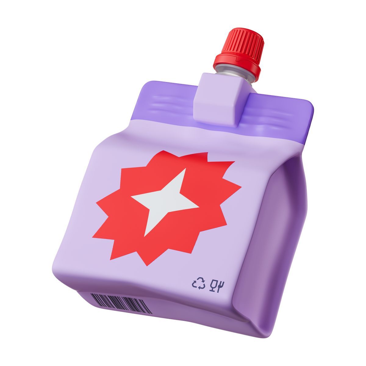 3d stickle 스타일 pouch packaging with star label and screw cap 아이콘