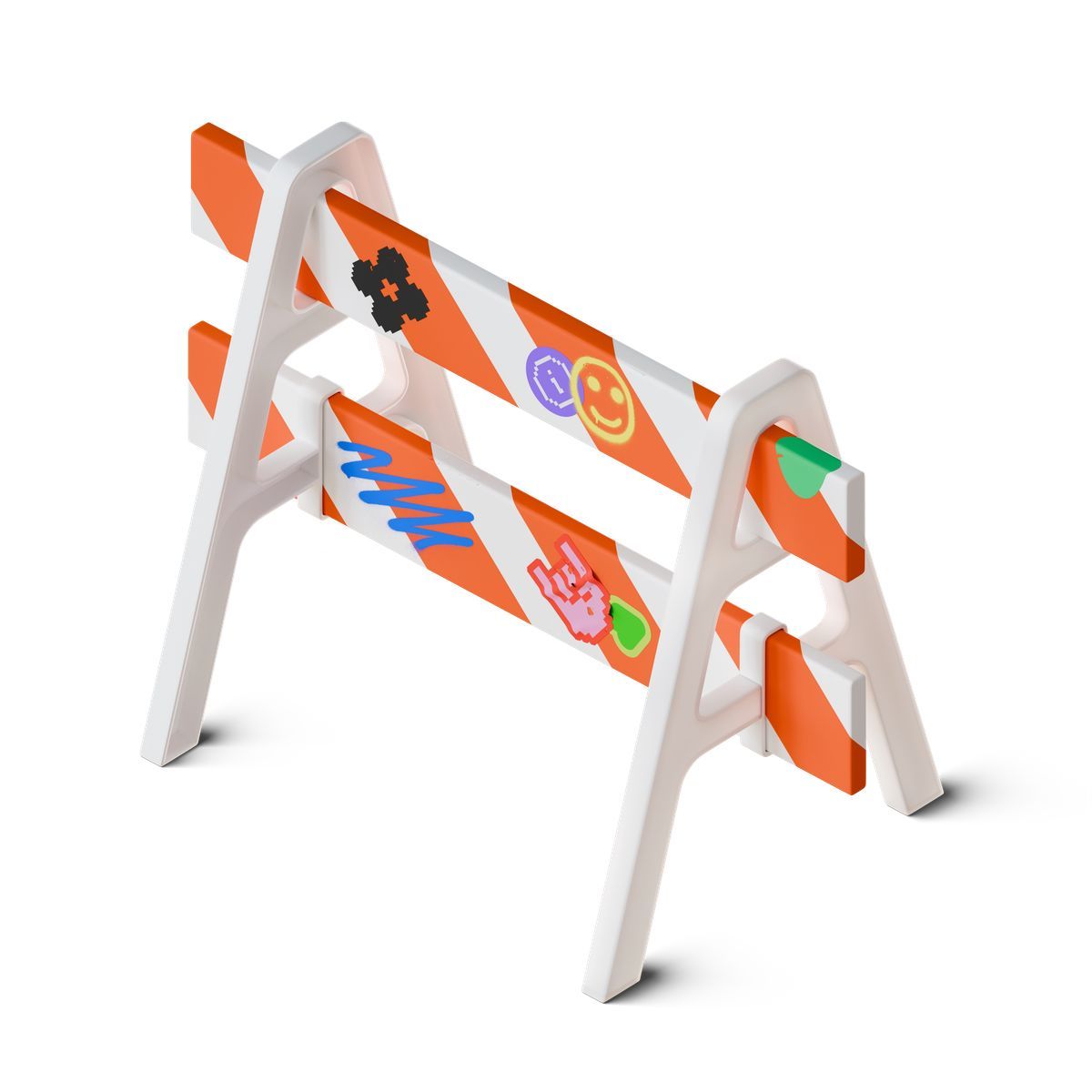 3d stickle style road closed barricade icon