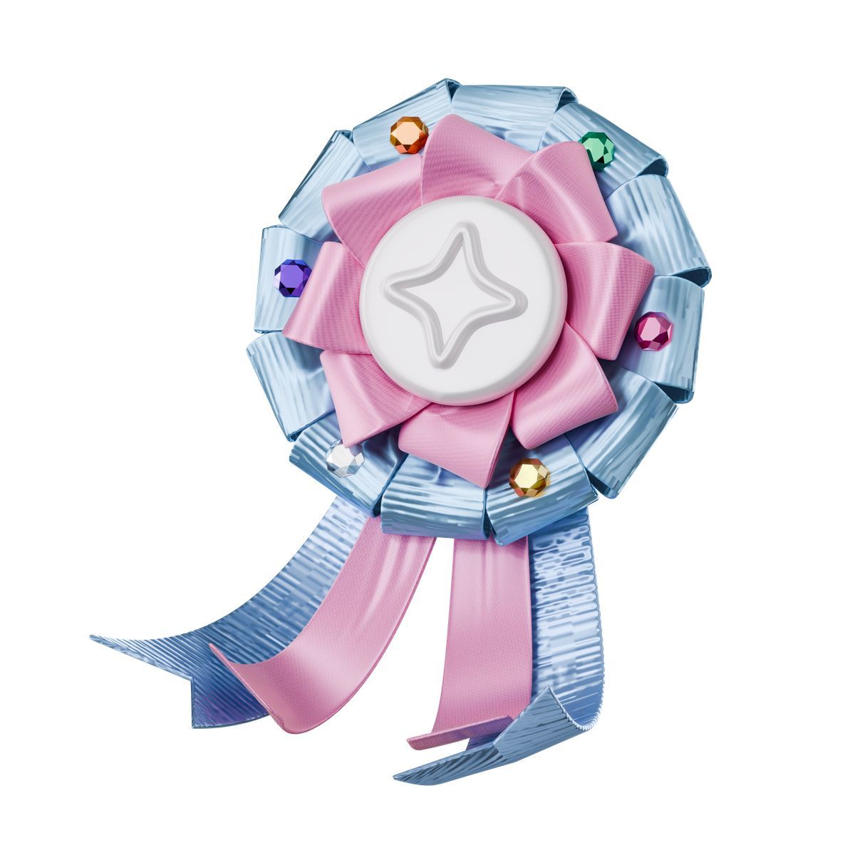 3d stickle style rosette ribbon award icon