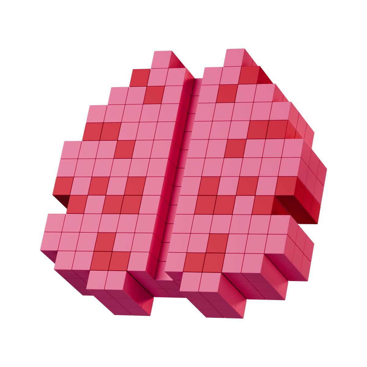 3d stickle style voxel brain icon