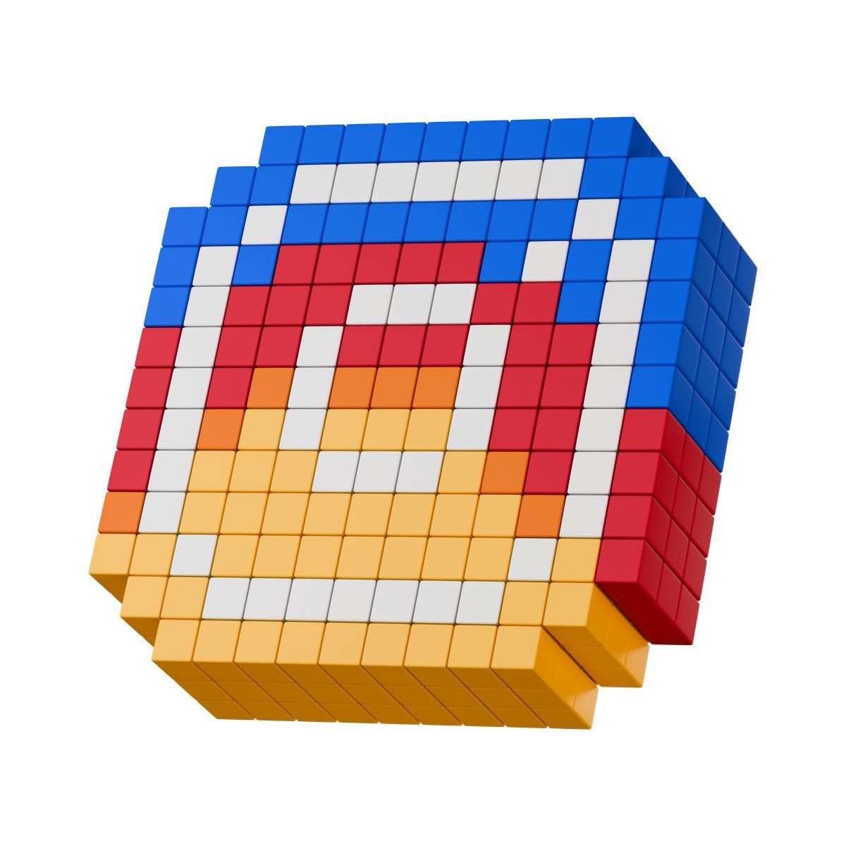 3d stickle style voxel instagram logo icon