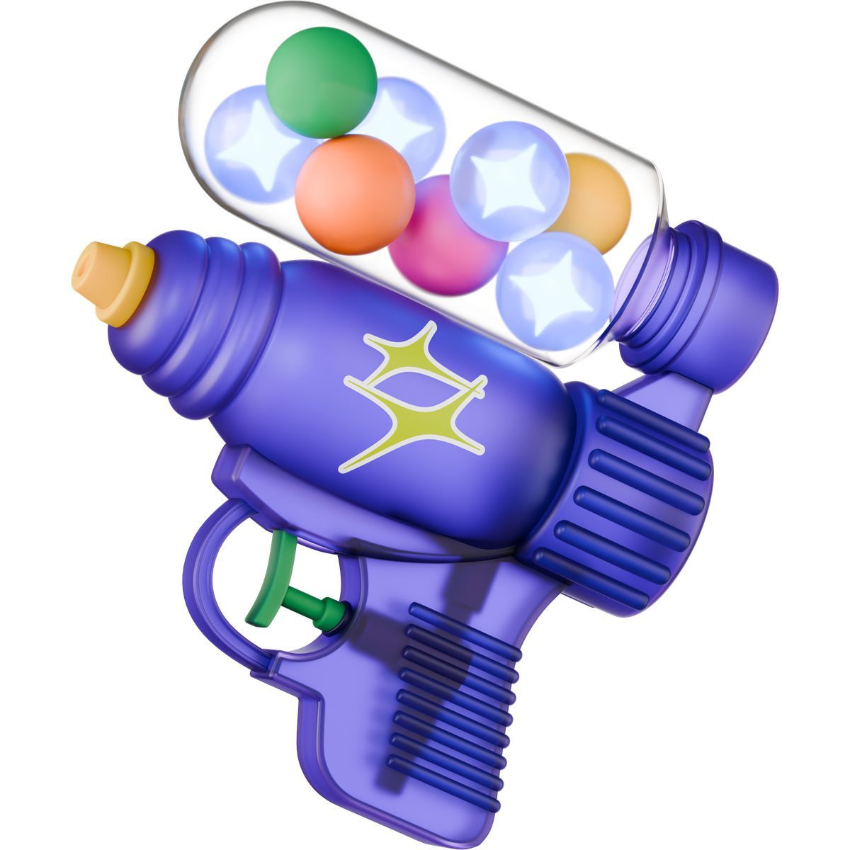 3d stickle style water gun with ai balls icon