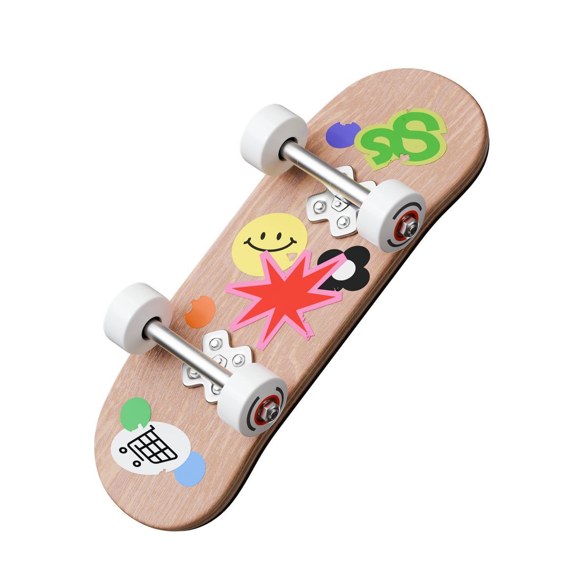 3d stickle style skateboard icon