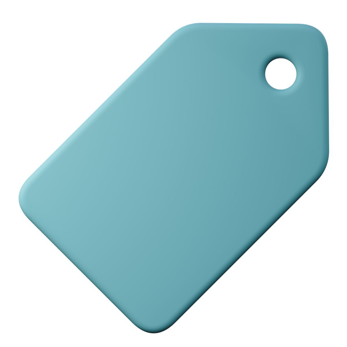 3d sugary style blank turquoise price tag icon for retail store icon