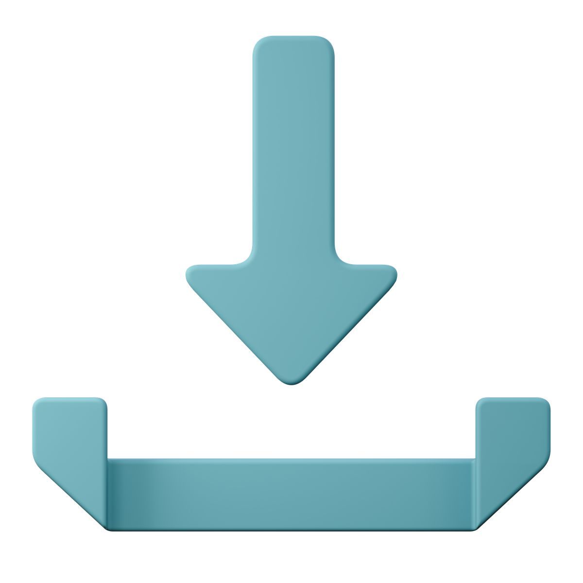 3d sugary style blue download arrow, data retrieval and saving icon