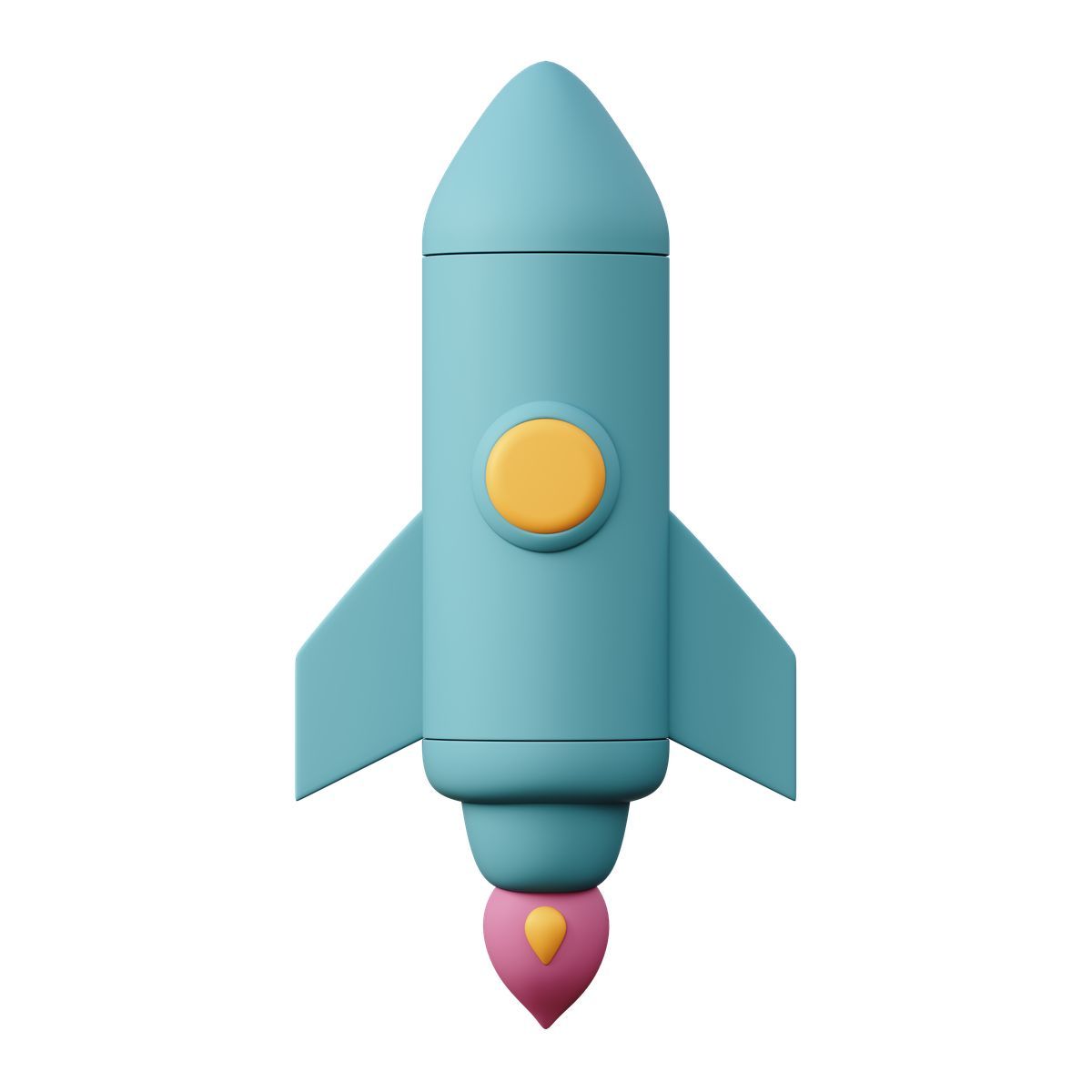 3d sugary style rocket launch icon