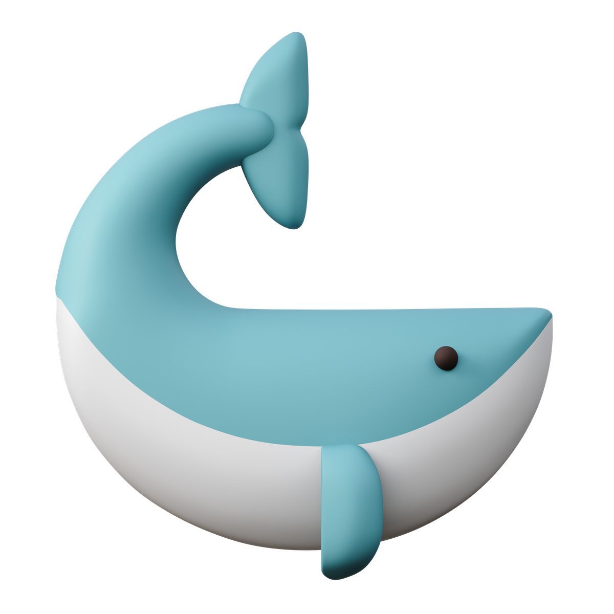 3d sugary style blue whale icon