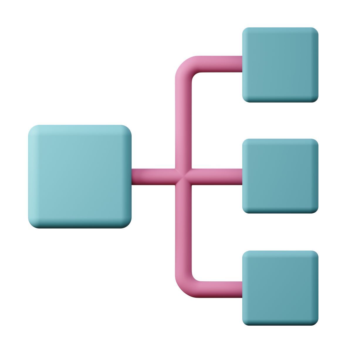 3d sugary style broadcasting network diagram with connected nodes icon