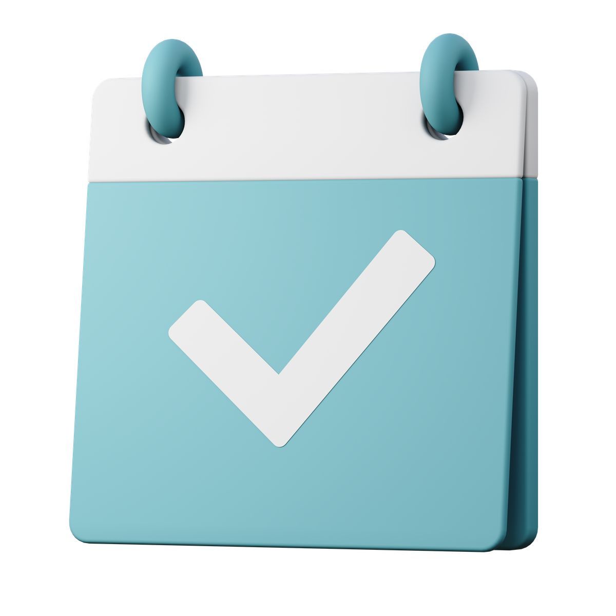 3d sugary style calendar with check mark icon