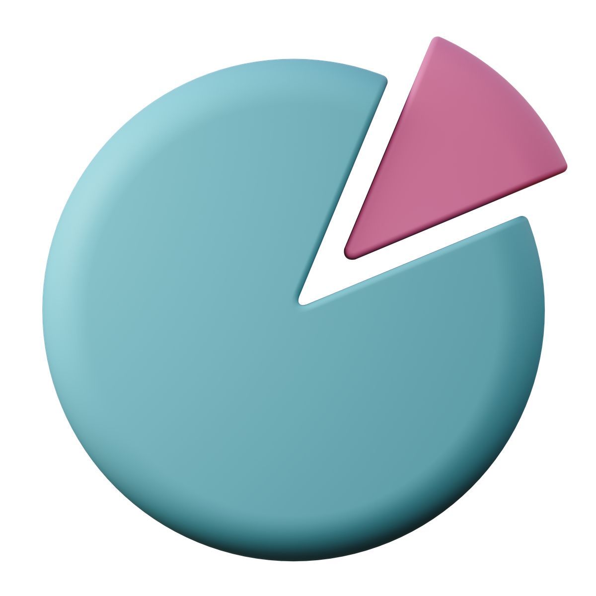 3d sugary style chart with slice icon