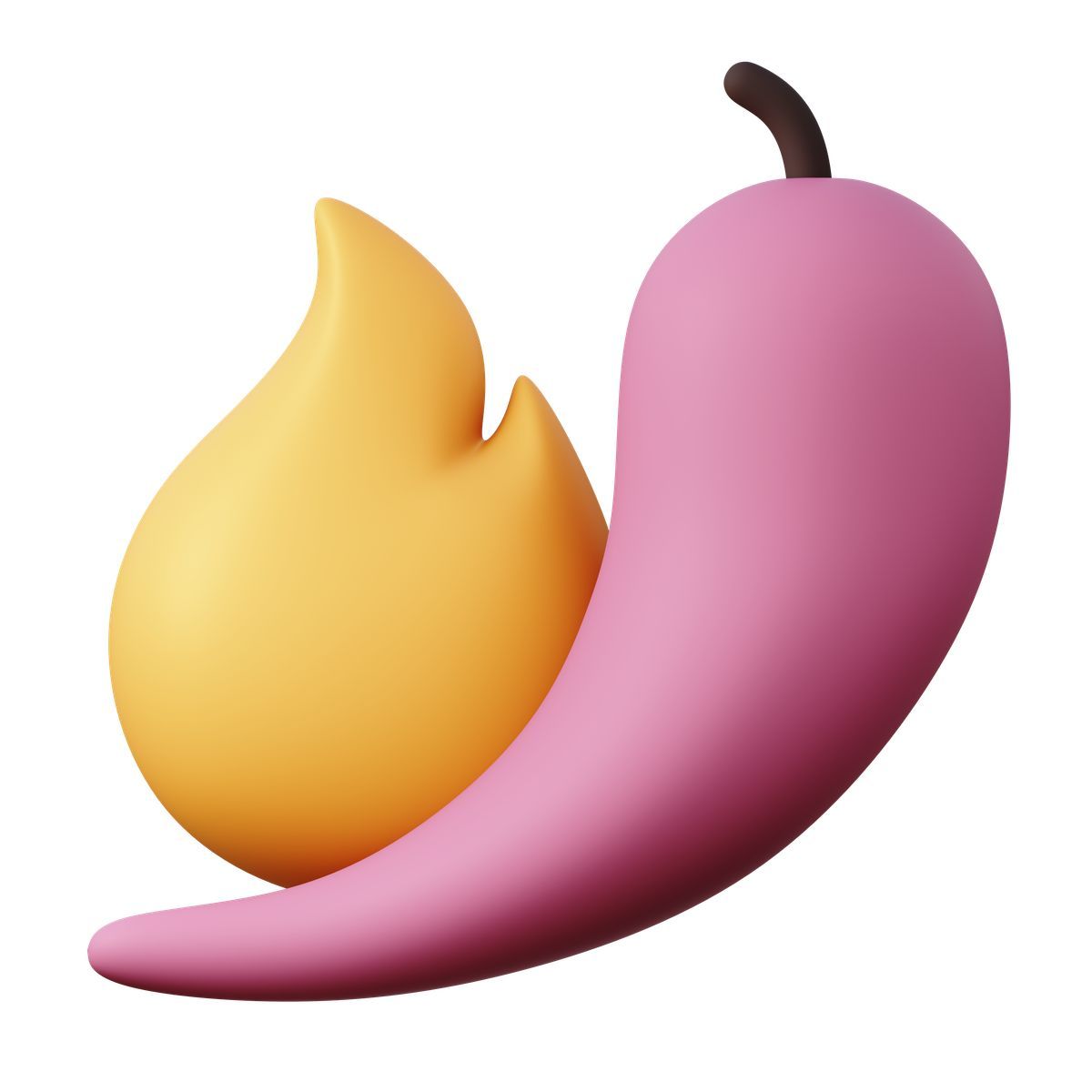 3d sugary style chili pepper with flame, spicy food and hot taste icon