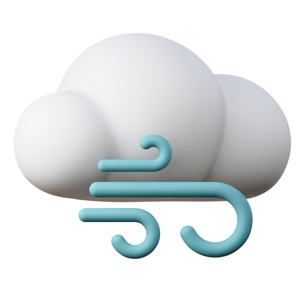 icon cloud with air for windy weather 3d sugary estilo