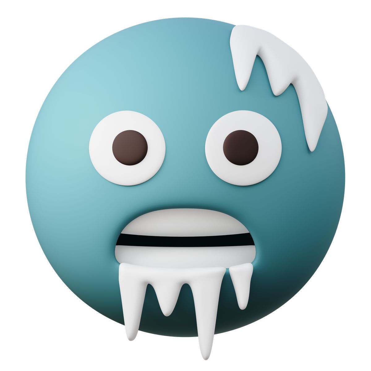 icono cold face emoji 3d sugary estilo