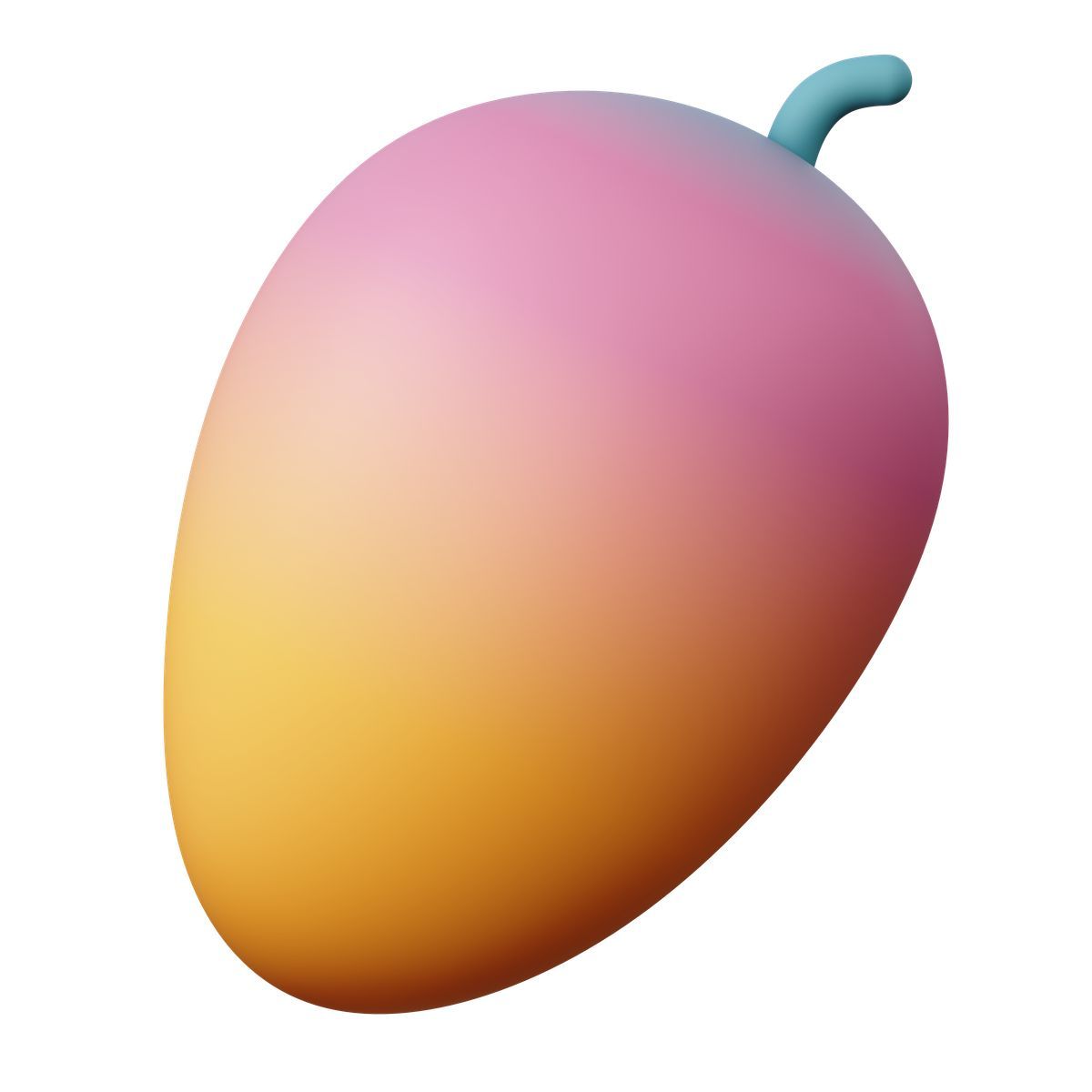 3d sugary style colorful gradient tropical mango fruit icon