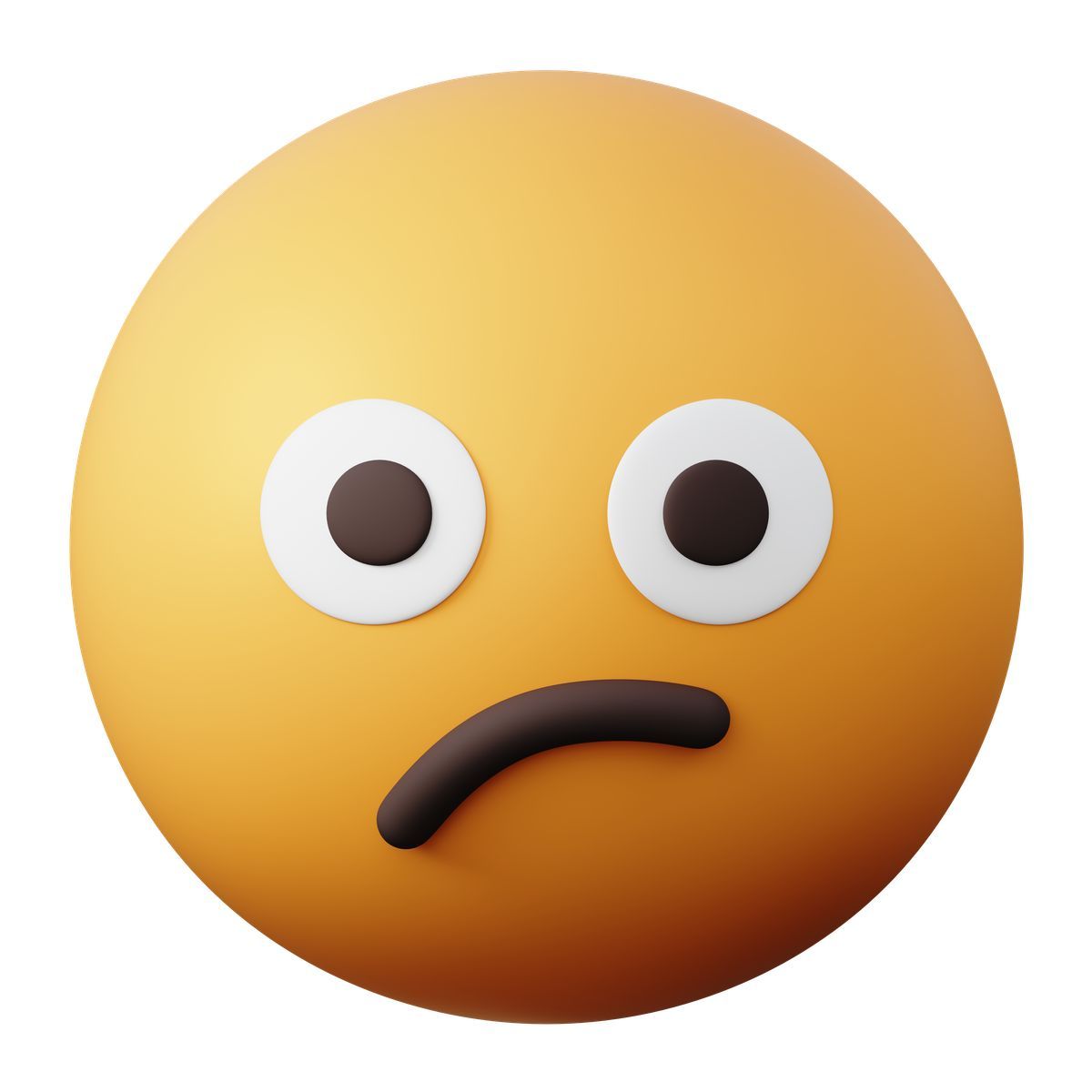 3d sugary style confused face emoji icon