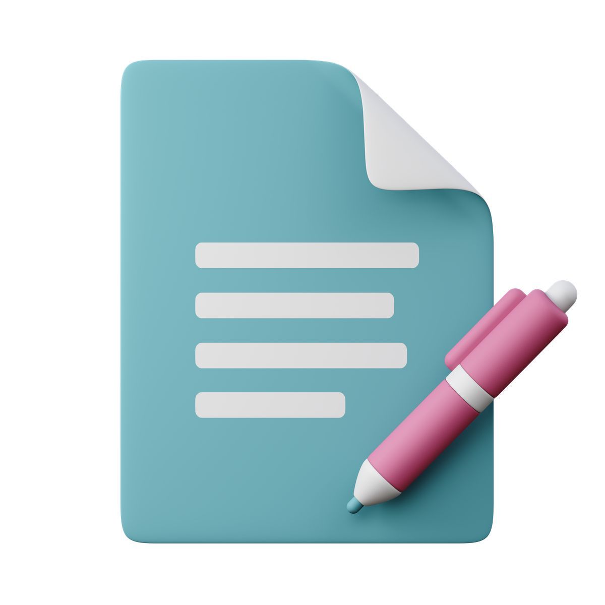 3d sugary style document signing icon