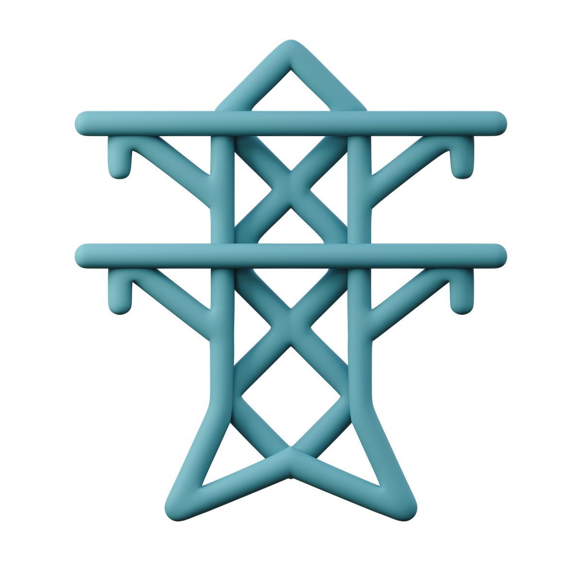 3d sugary style electricity transmission tower pylon icon for energy distribution icon