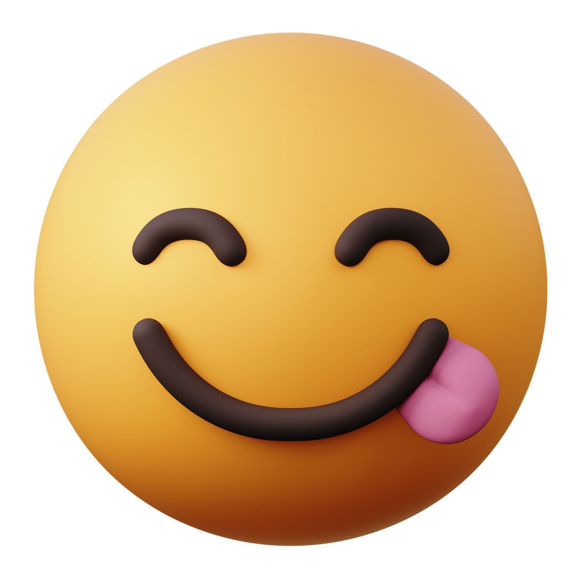3d sugary style emoji face savoring food icon