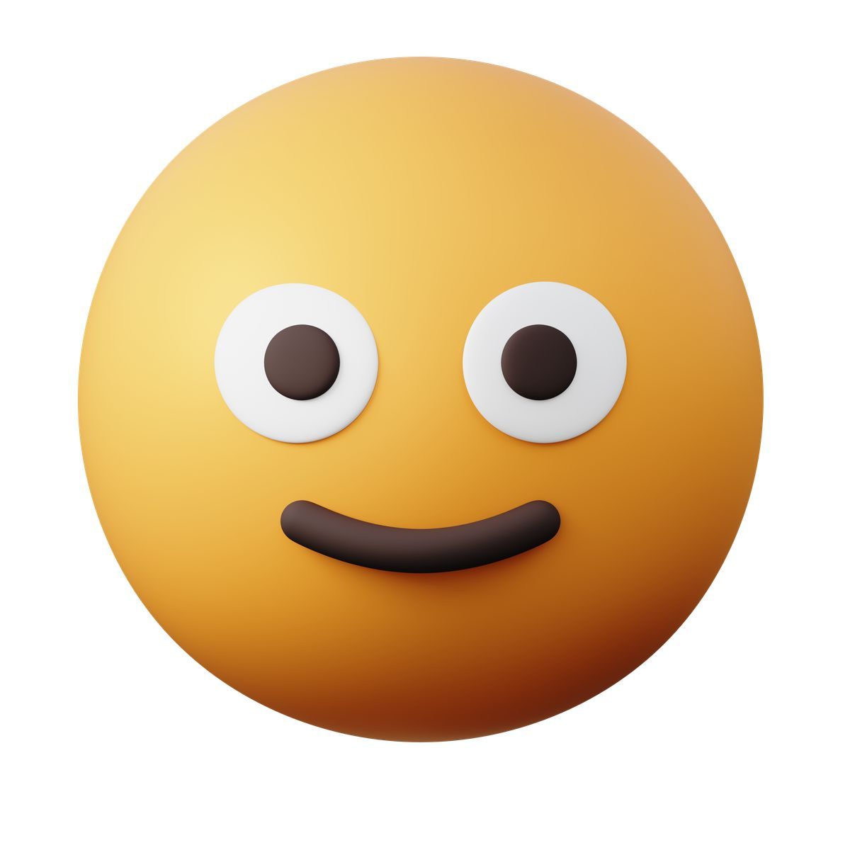 3d sugary style emoji slightly smiling face icon