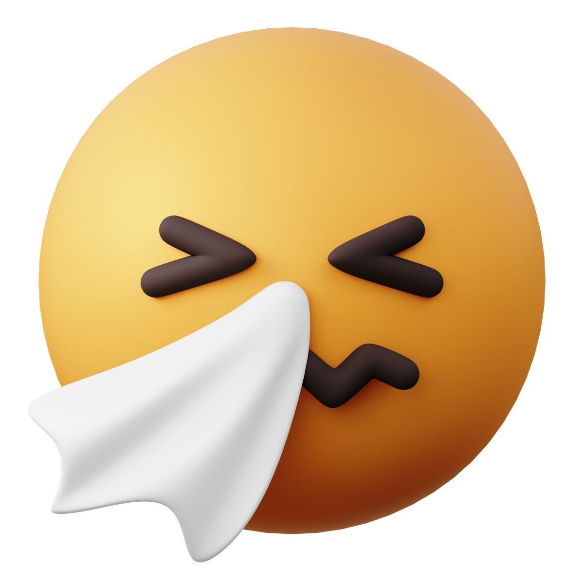3d sugary style emoji sneezing face icon