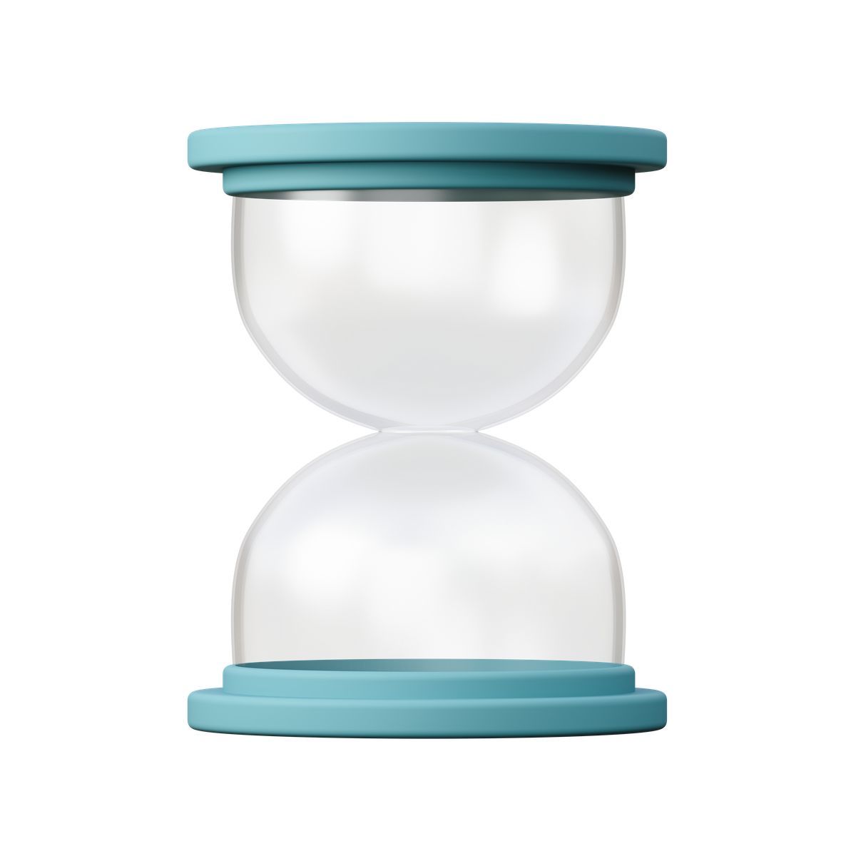 3d sugary style empty hourglass, time management and deadline icon