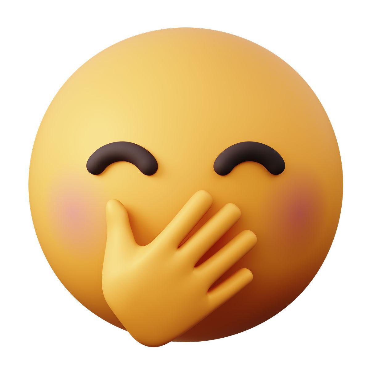 3d sugary style face with hand over mouth emoji icon