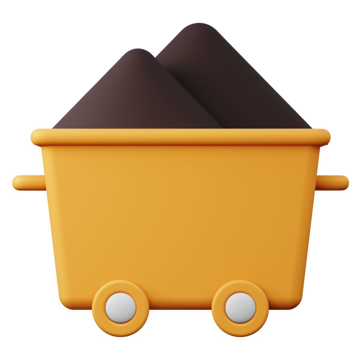 3d sugary style full mine cart with coal icon