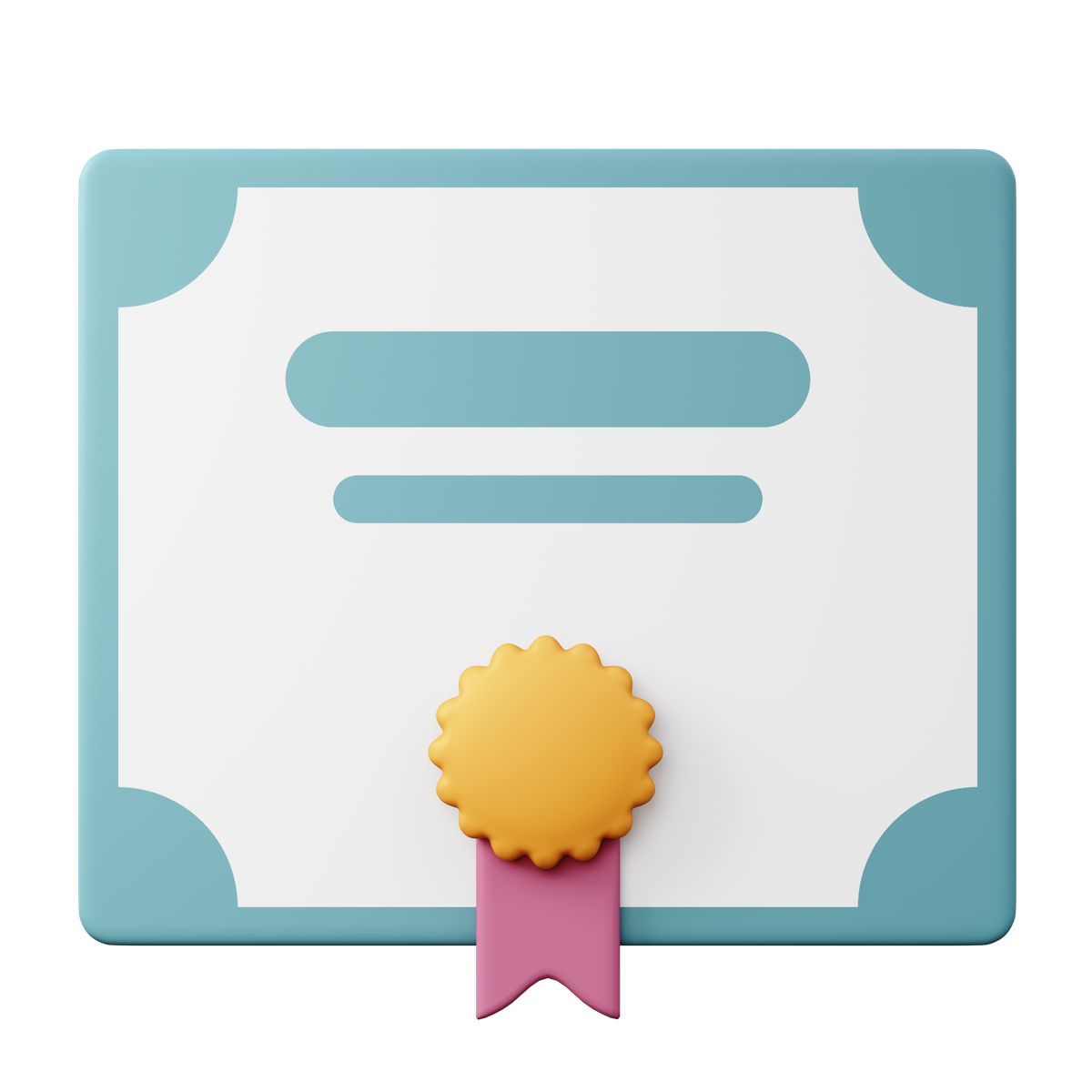 3d sugary style graduation certificate with ribbon seal icon
