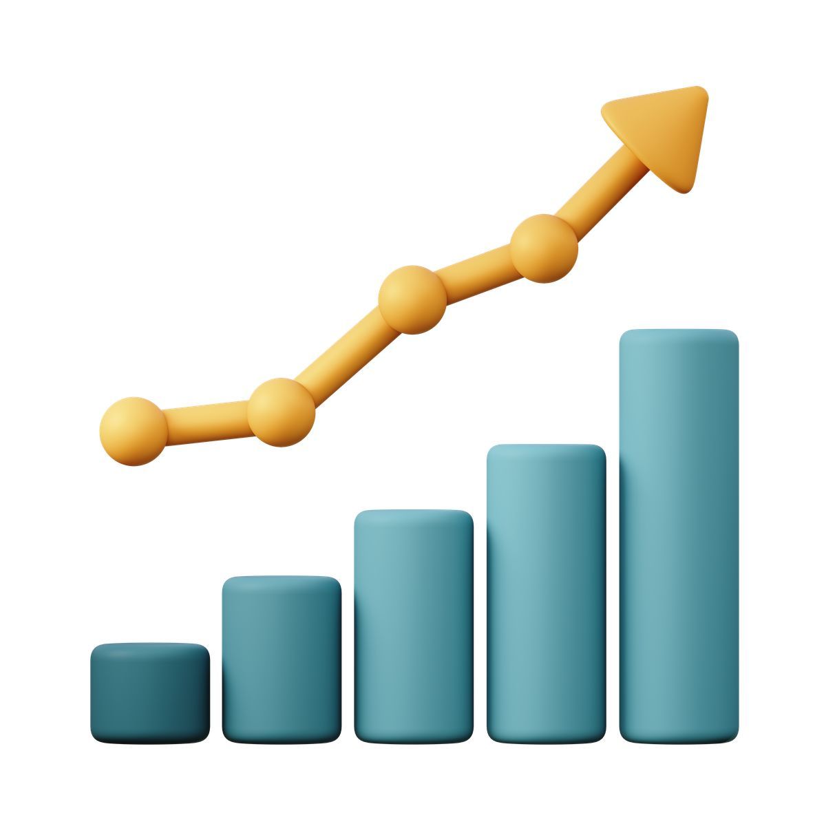 3d sugary style composite graph icon