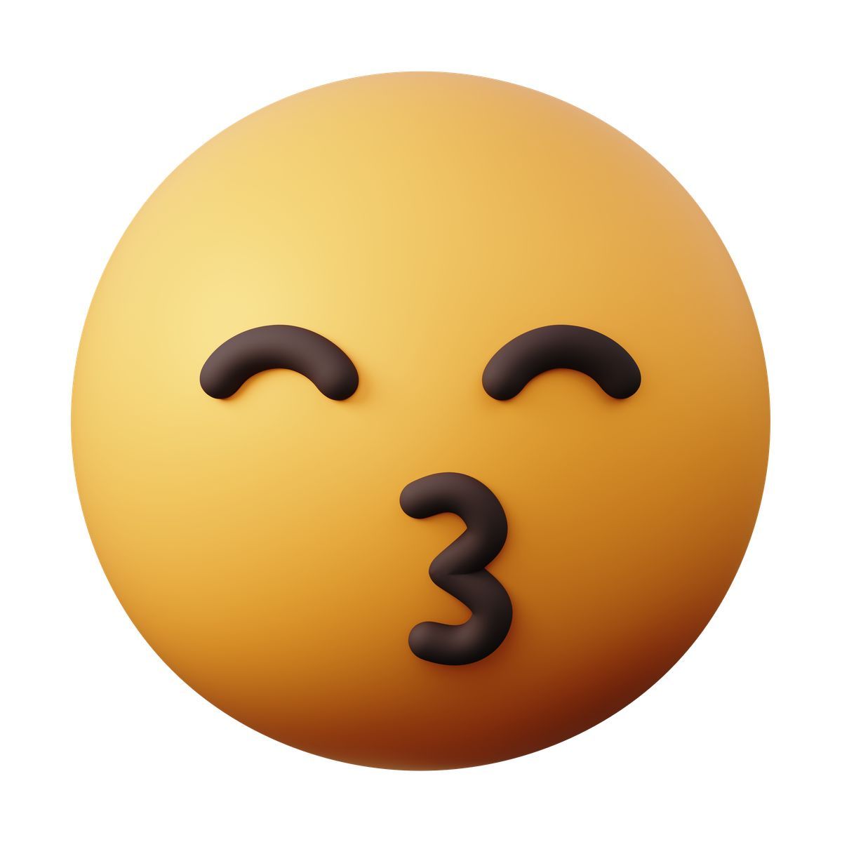 3d sugary style emoji de cara de beso con los ojos cerrados icon