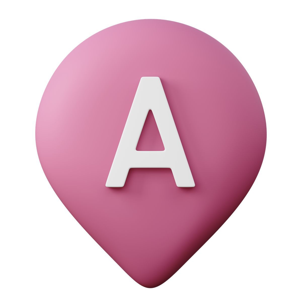 3d sugary style location pin with a, mapping and address selection icon