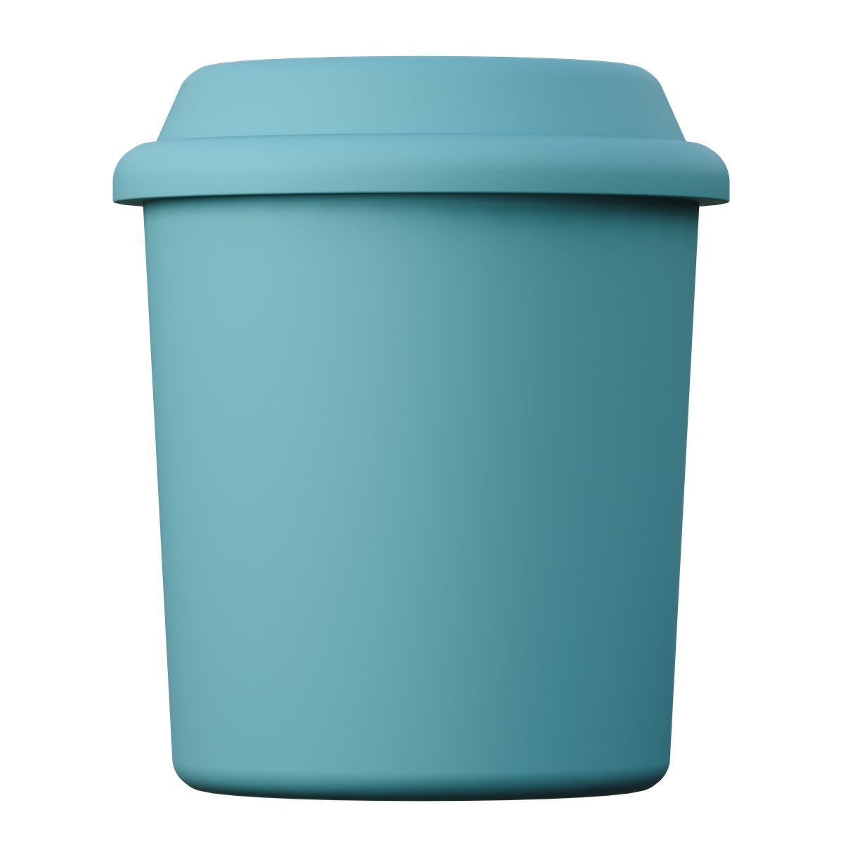 3d sugary style minimalist turquoise trash can icon