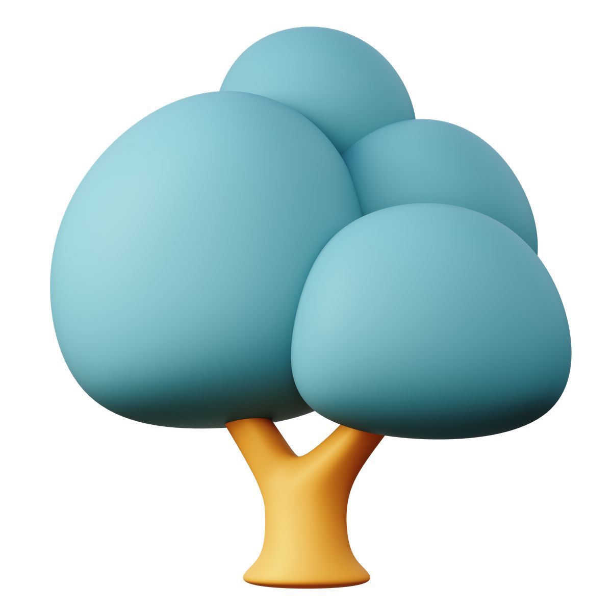 icona oak tree with turquoise crown 3d sugary stile