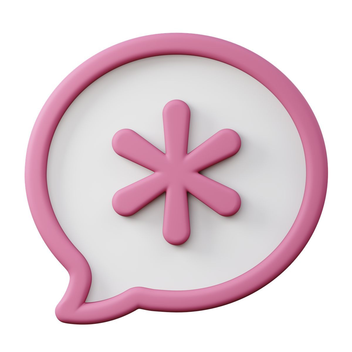 3d sugary style pink brave ai assistant logo icon