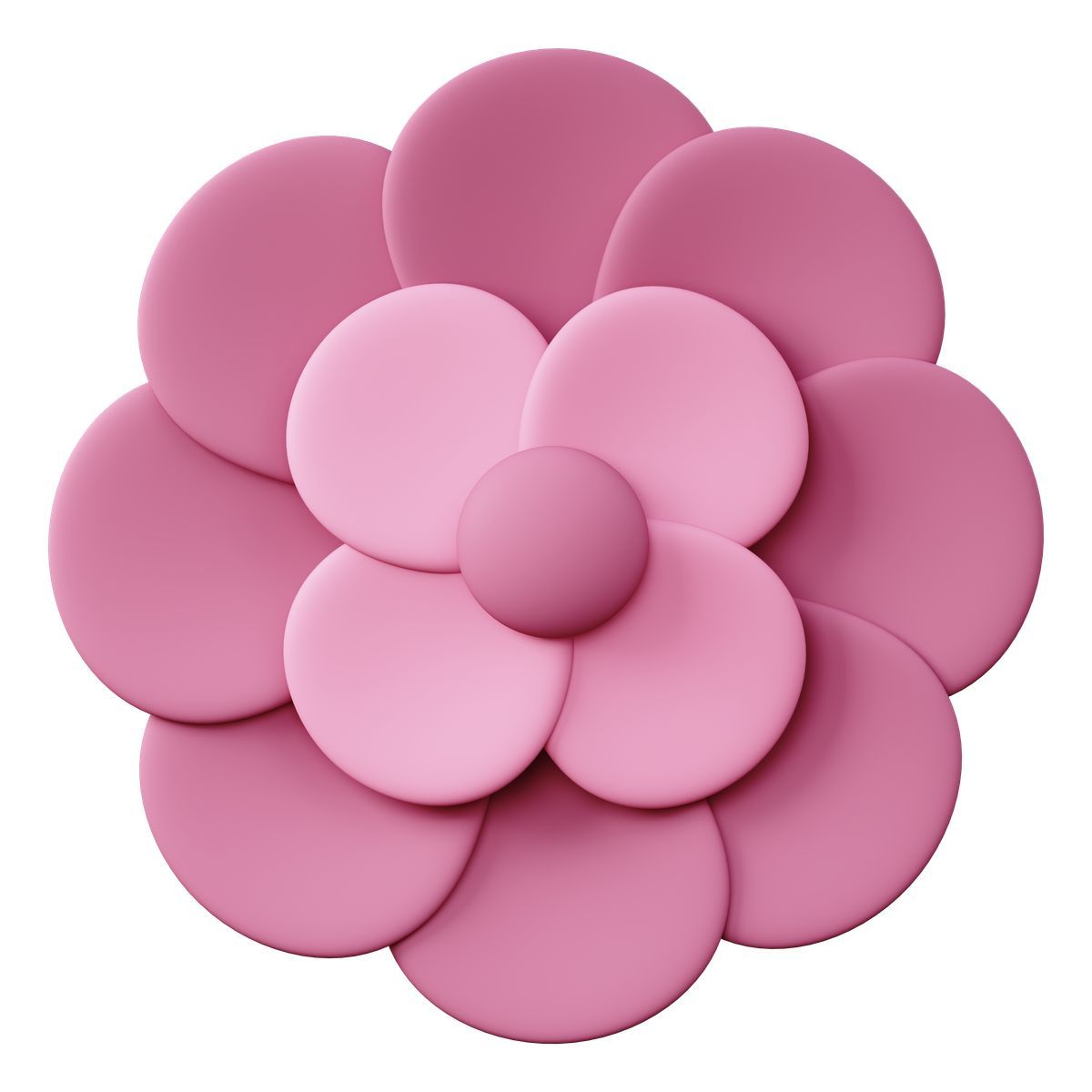 3d sugary style pink camellia flower icon