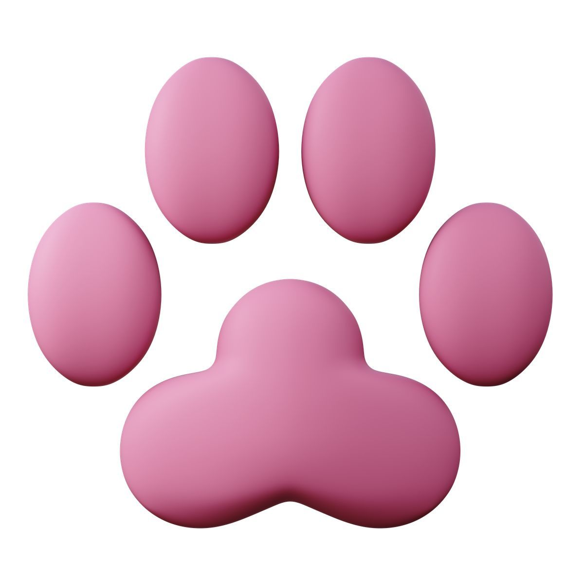 3d sugary style pink cat paw print icon