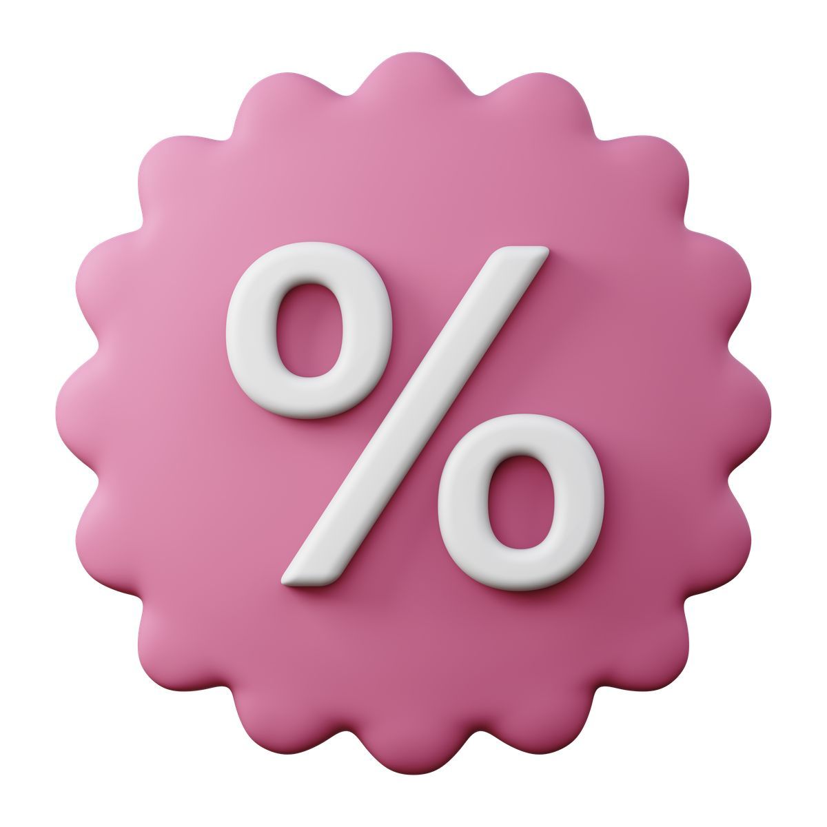 3d sugary style pink discount label icon