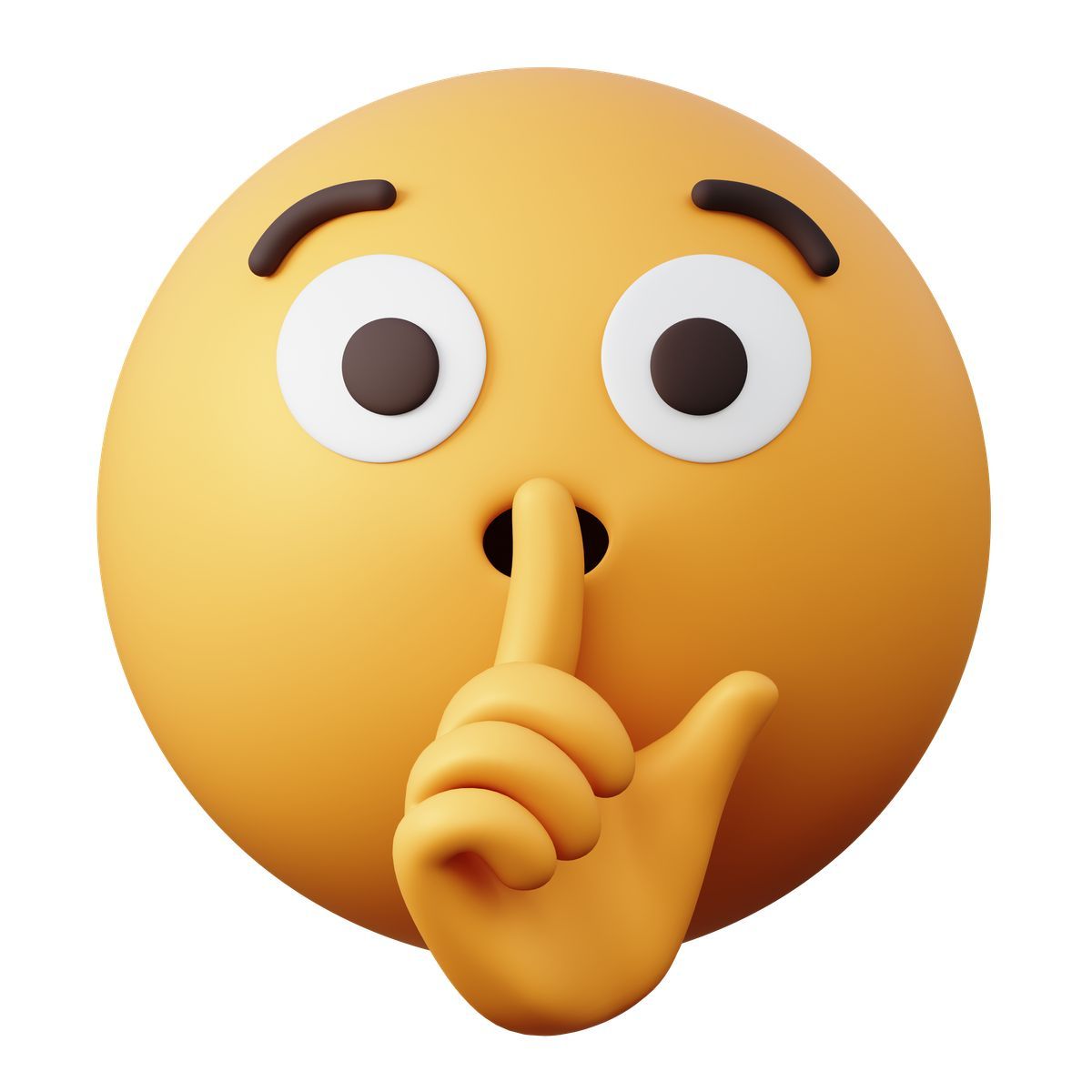 3d sugary style shushing face icon