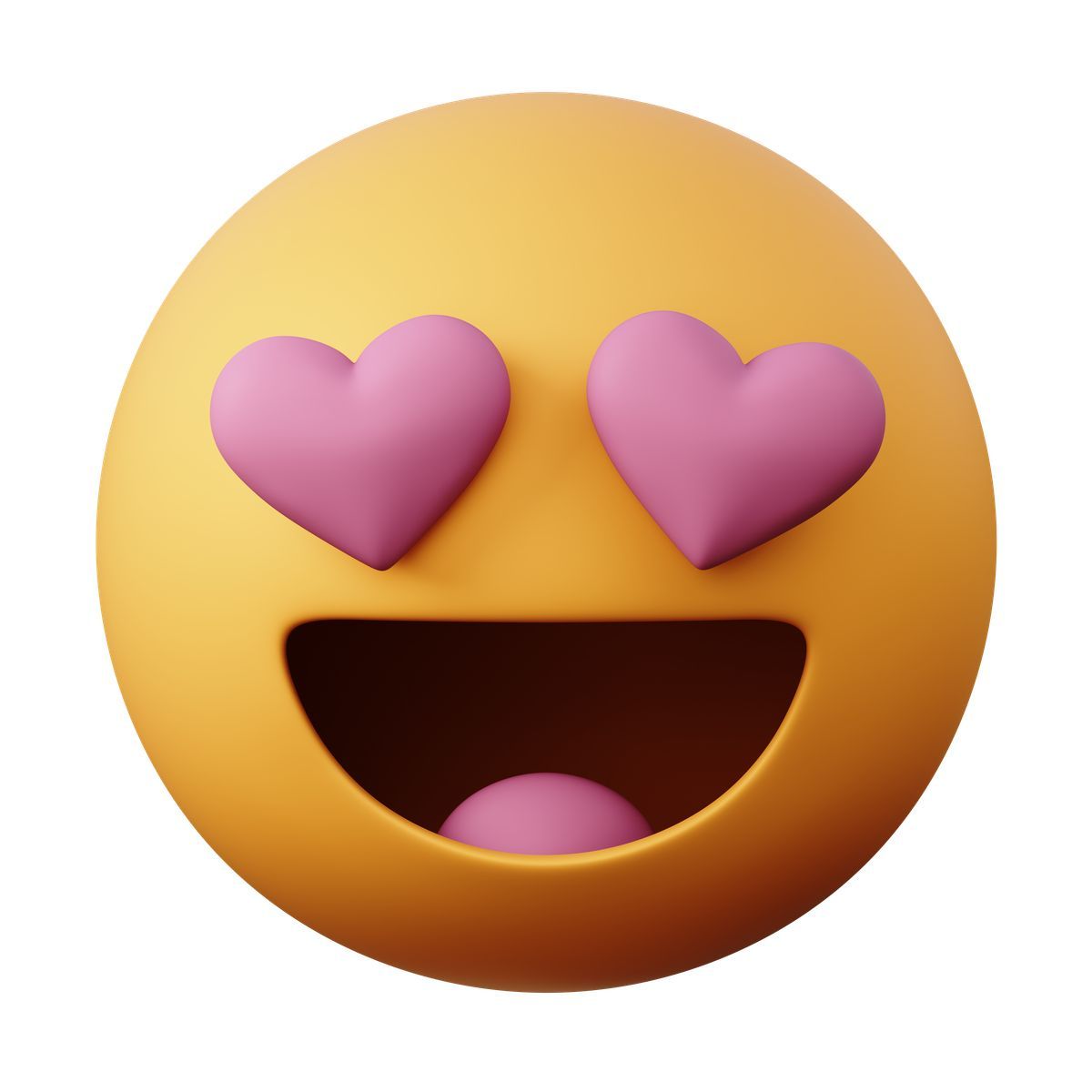 3d sugary style emoji faccina sorridente con occhi a cuore icon