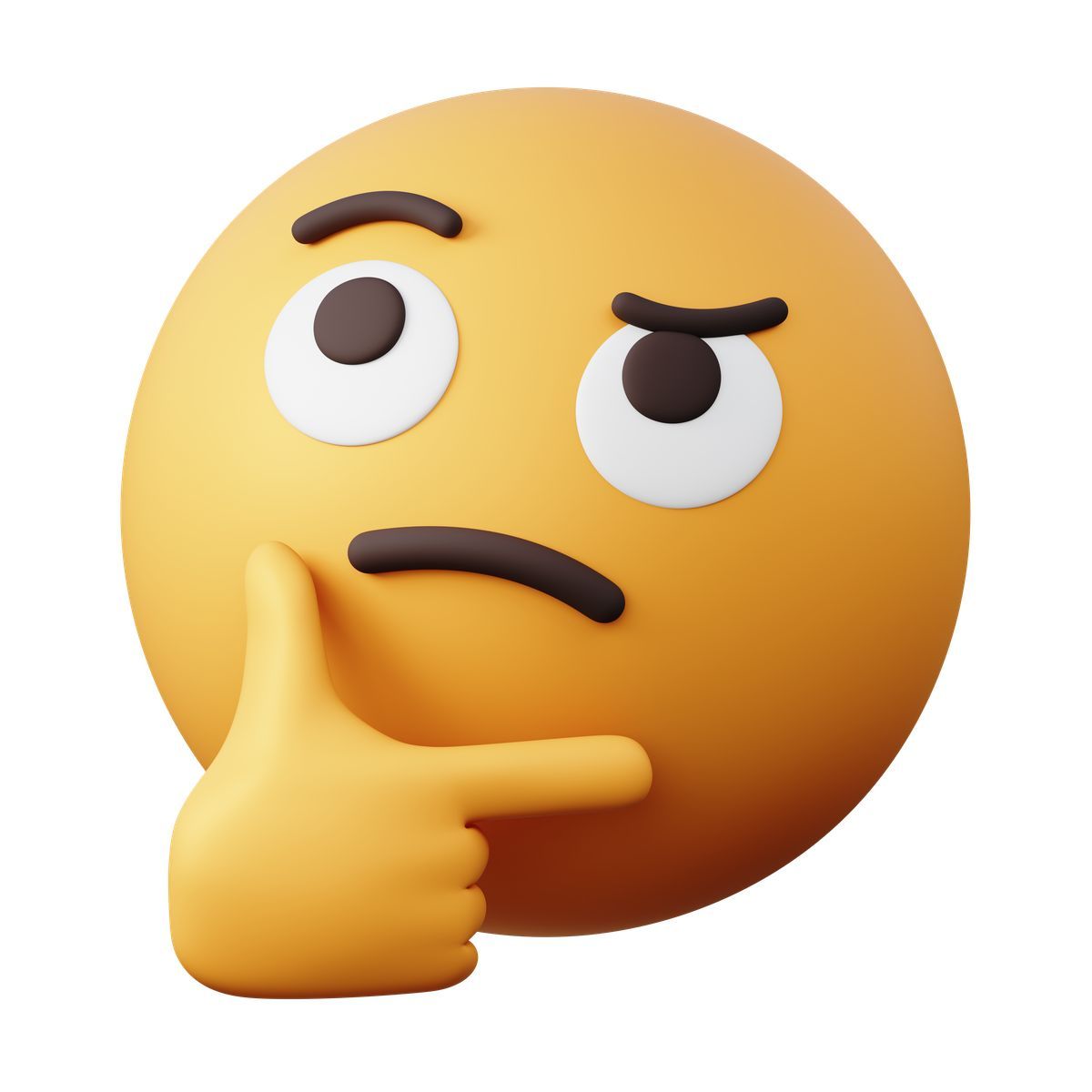3d sugary style thinking face emoji icon