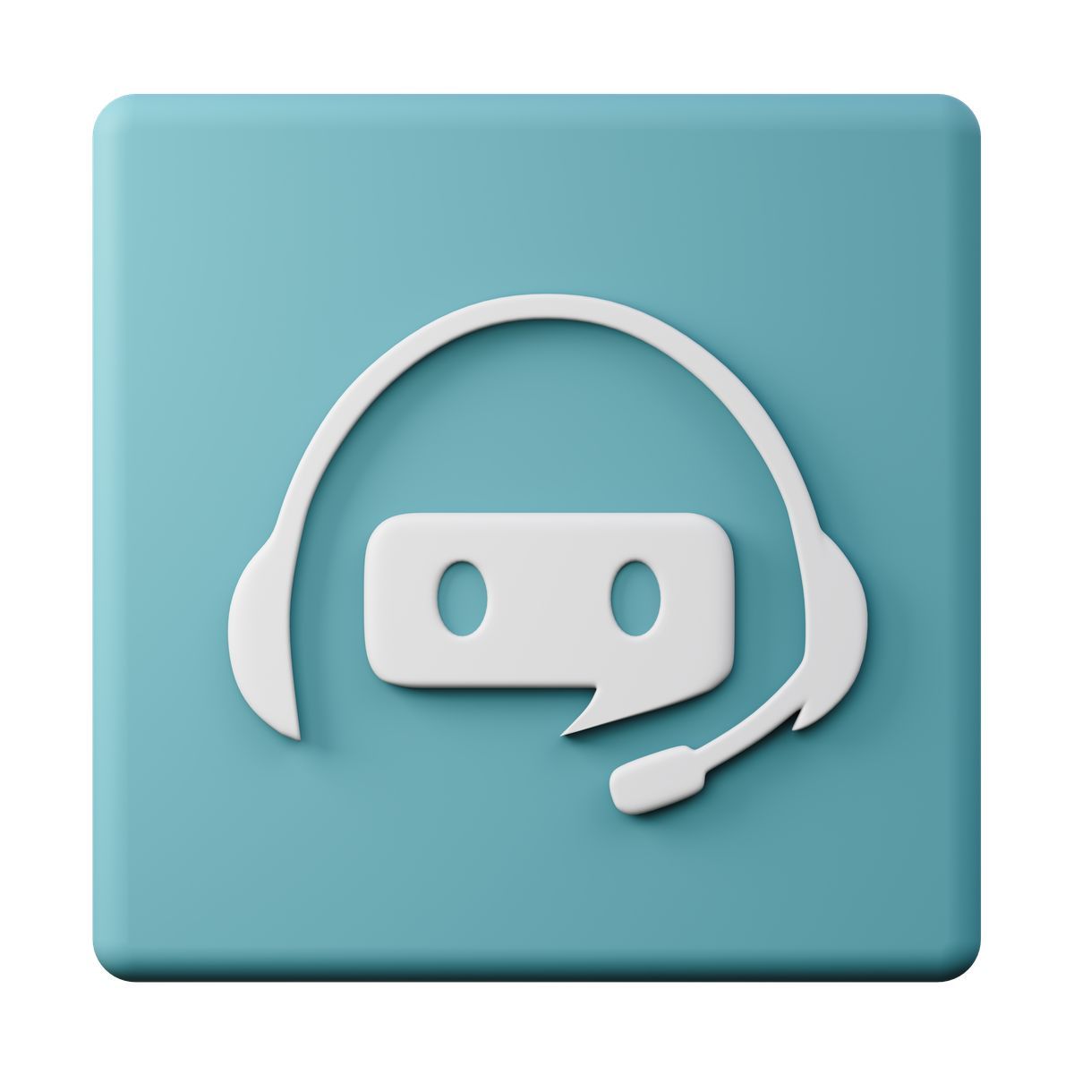 icona turquoise ai chatting logo 3d sugary stile