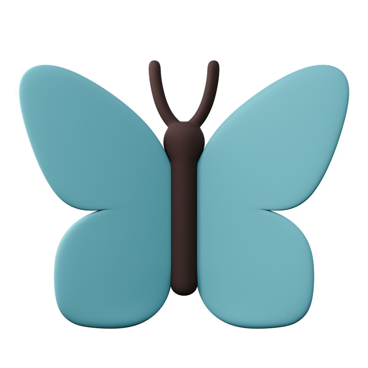 icona turquoise butterfly top view 3d sugary stile