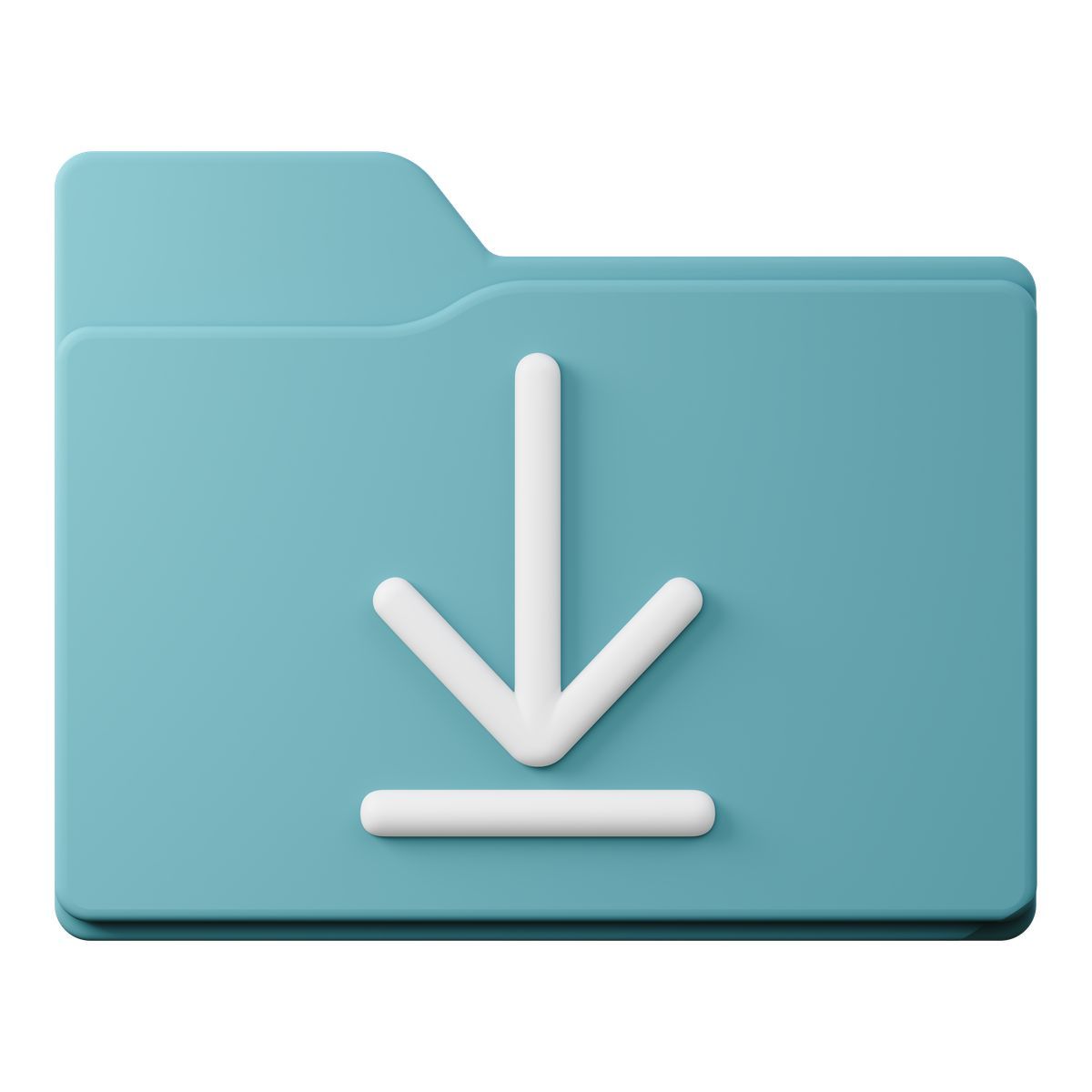icona turquoise digital downloads folder with down arrow 3d sugary stile