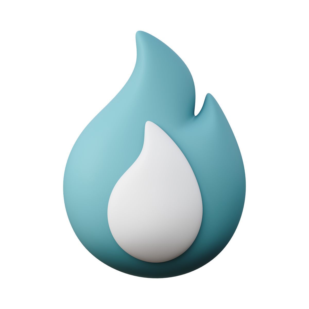 3d sugary style turquoise fire icon